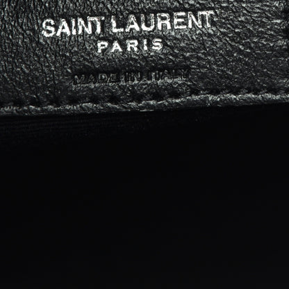 Saint Laurent Shiny Calfskin Crocodile Embossed Small Manhattan Shopper Tote Rouge Legion 6 of 9
