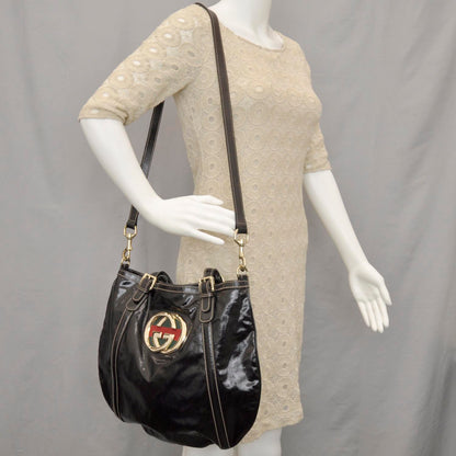 Gucci Dialux Medium Britt Shoulder Bag Black 2 of 10