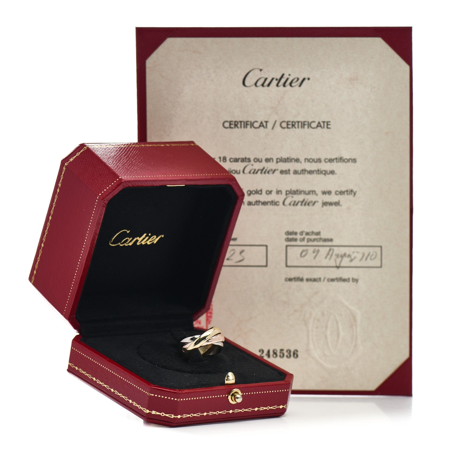 Cartier 18K Pink Yellow White Gold Classic Trinity Ring 50 5.25 5 of 5