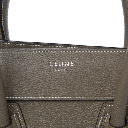 Celine Drummed Calfskin Mini Luggage Souris 8 of 15