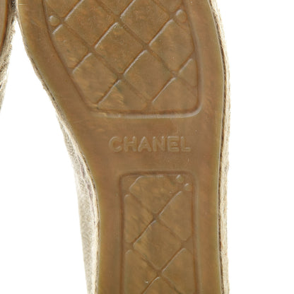 Chanel Toile Sequin CC Espadrilles 39 Beige Black 7 of 10