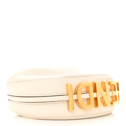 Fendi Vitello Grace Matte Nano Fendigraphy Hobo Charm White Ice 4 of 13