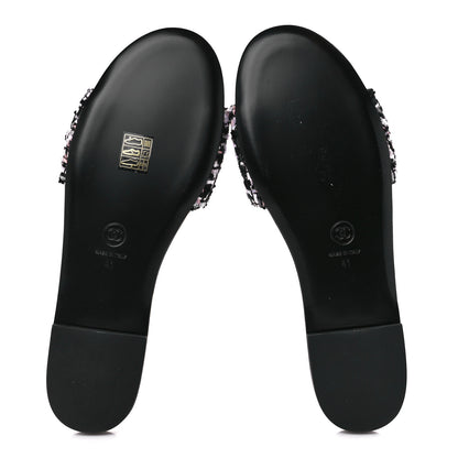 Chanel Tweed CC Chain Mule Sandal 41 Multicolor 5 of 9