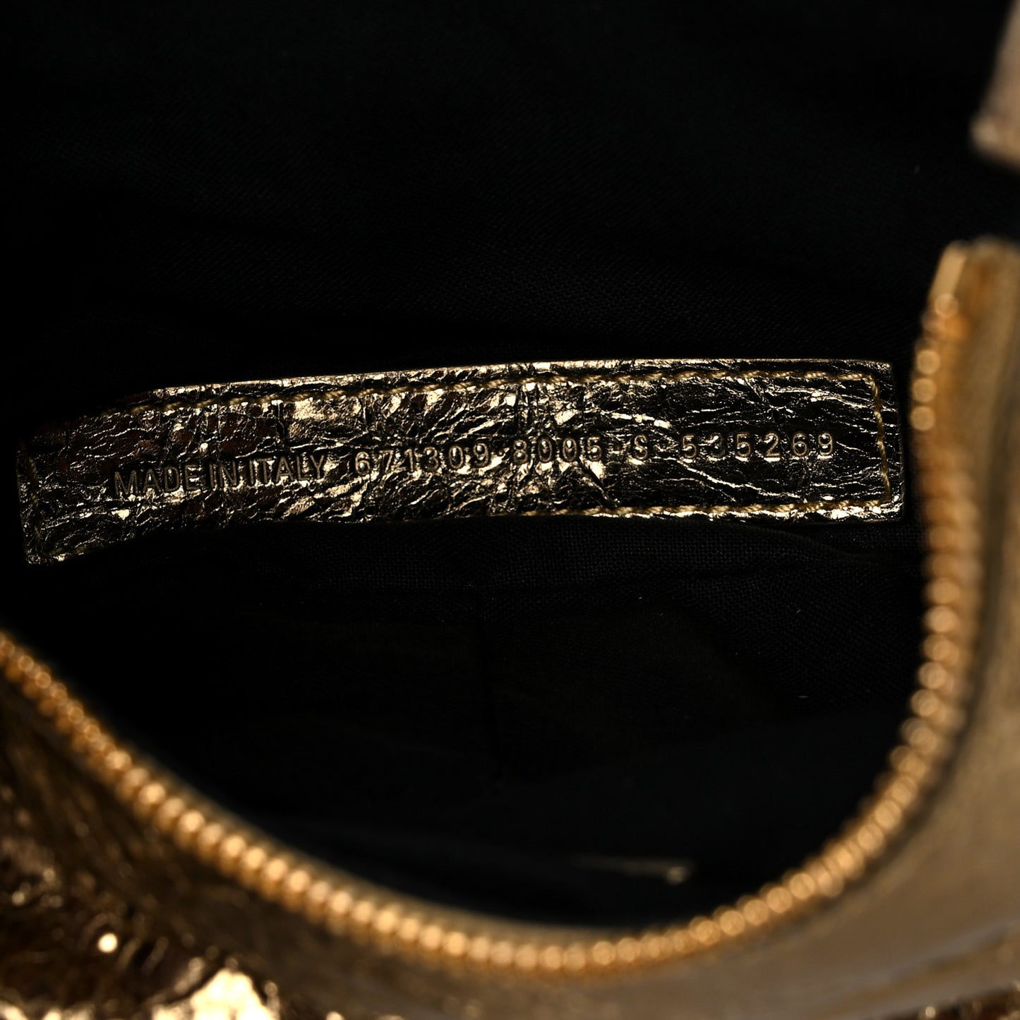Metallic Agneau Arena Le Cagole Shoulder Bag XS Gold