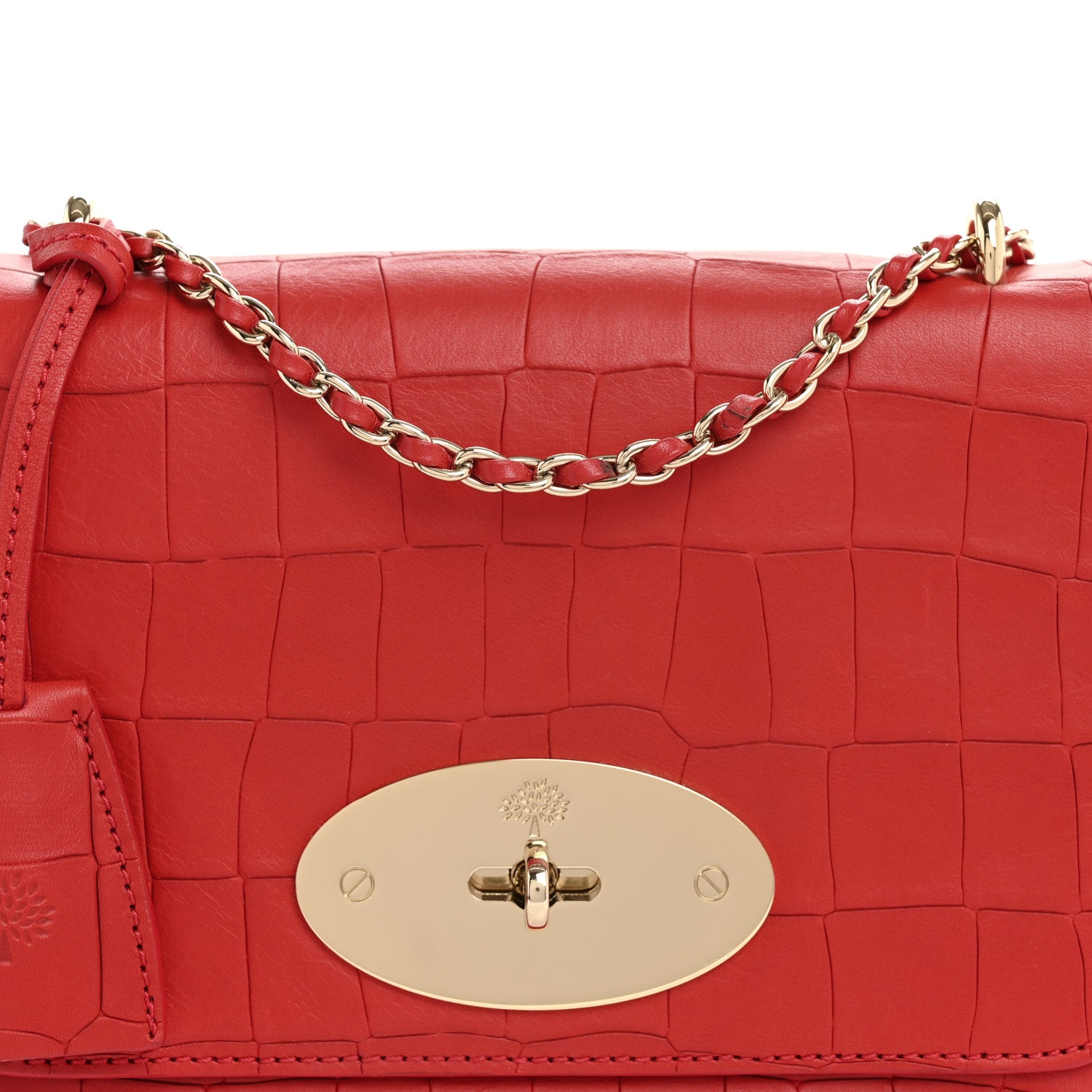 Mulberry Nappa Crocodile Embossed Small Lily Flap Red 7 of 11