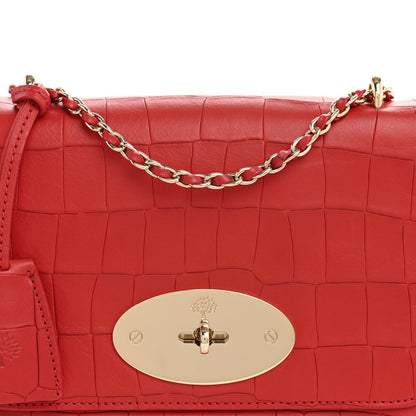 Mulberry Nappa Crocodile Embossed Small Lily Flap Red 7 of 11