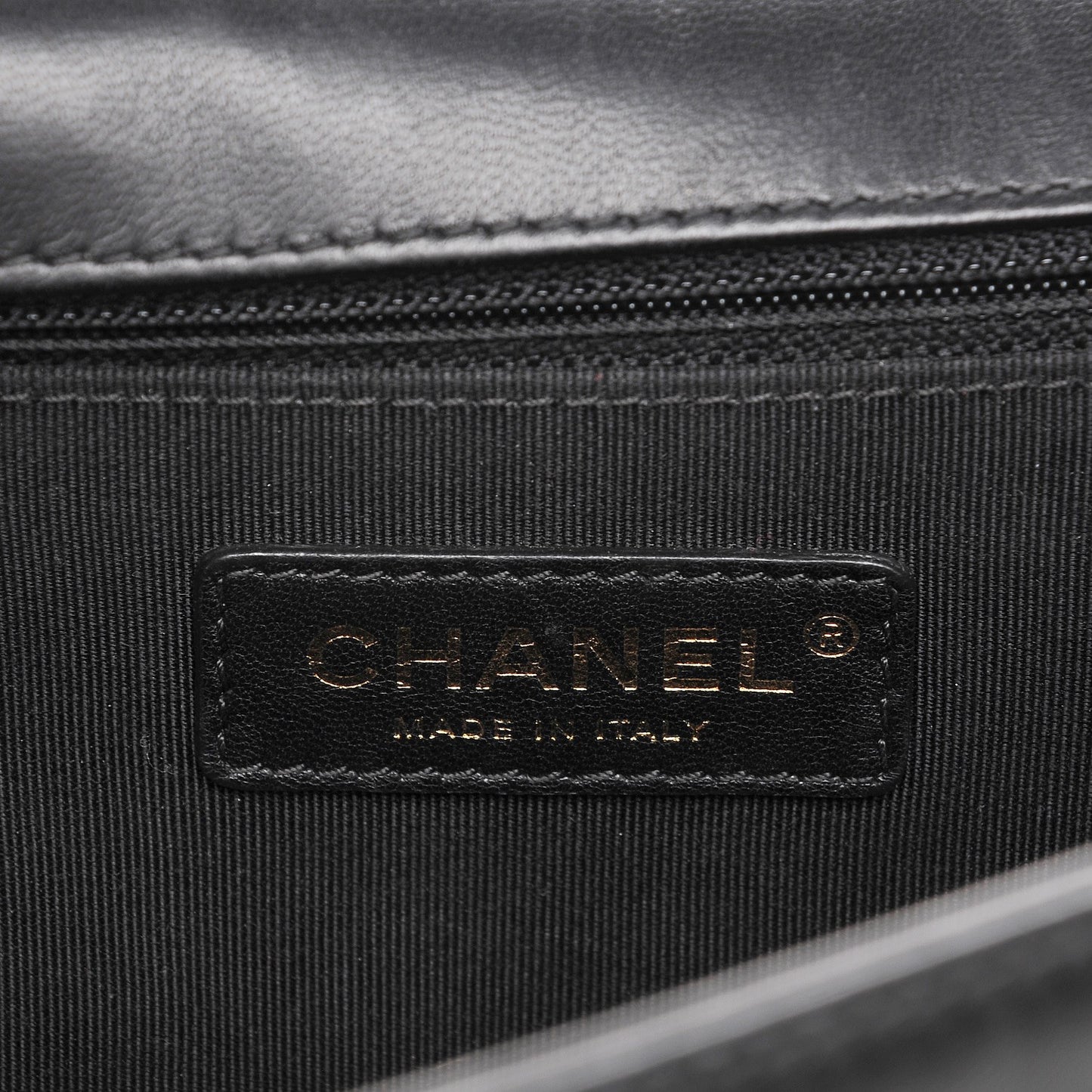 Lambskin Quilted Large Boy Flap Black