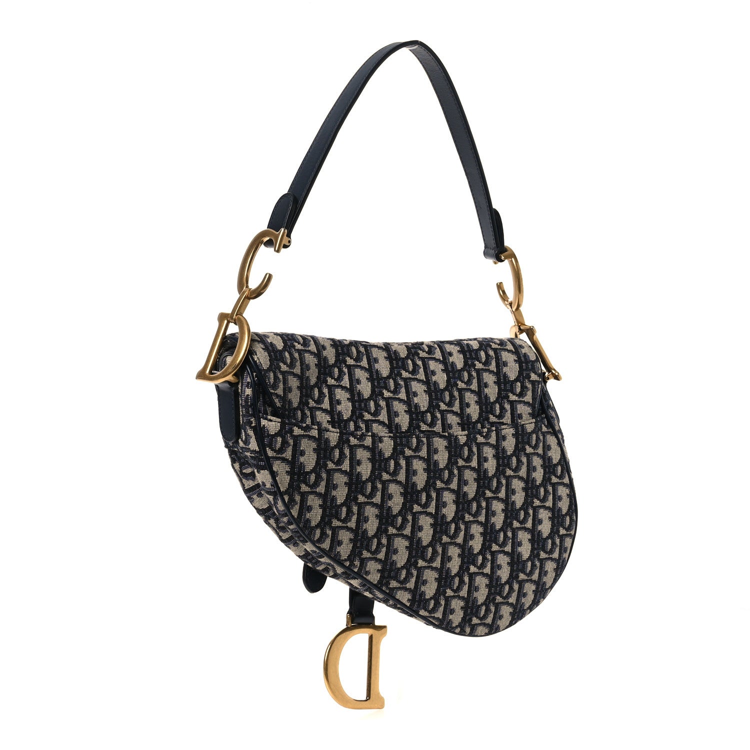 Christian Dior Oblique Saddle Bag Blue 3 of 11