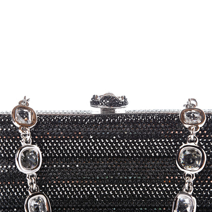 Judith Leiber Swarovski Crystal Minaudiere Clutch Black Silver 10 of 10