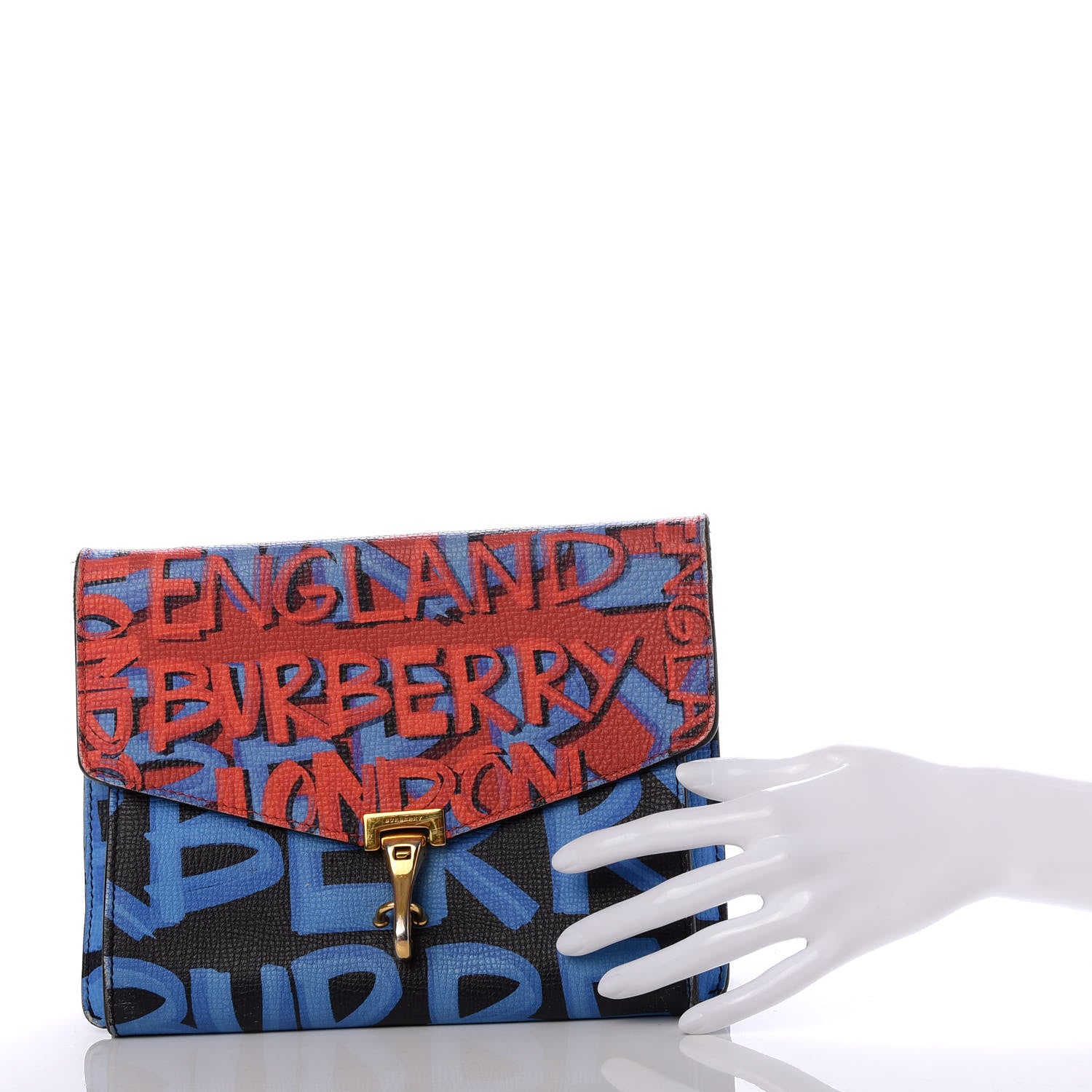 Burberry Calfskin Graffiti Print Small Macken Crossbody Bag Black 2 of 9