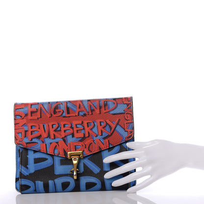 Burberry Calfskin Graffiti Print Small Macken Crossbody Bag Black 2 of 9