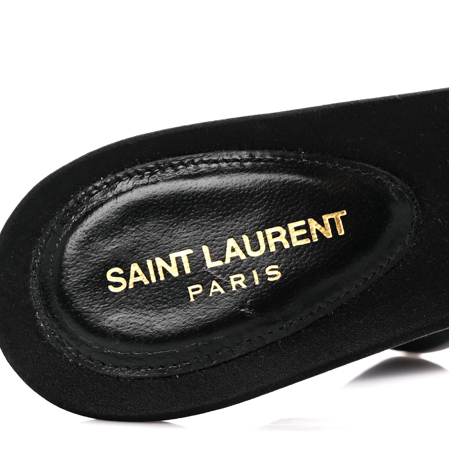 Saint Laurent Crepe Satin Gippy Mule Sandals 38 Black 7 of 9