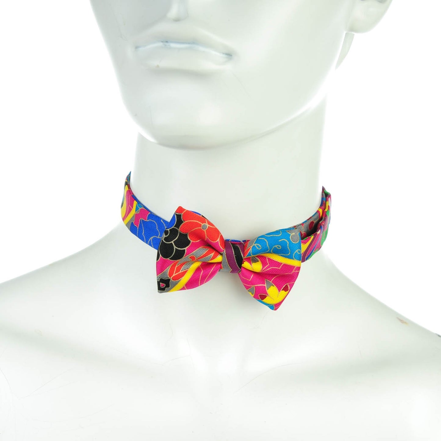 Silk Twill Collections Imperiales Bow Tie Noir Bleu Fuchsia