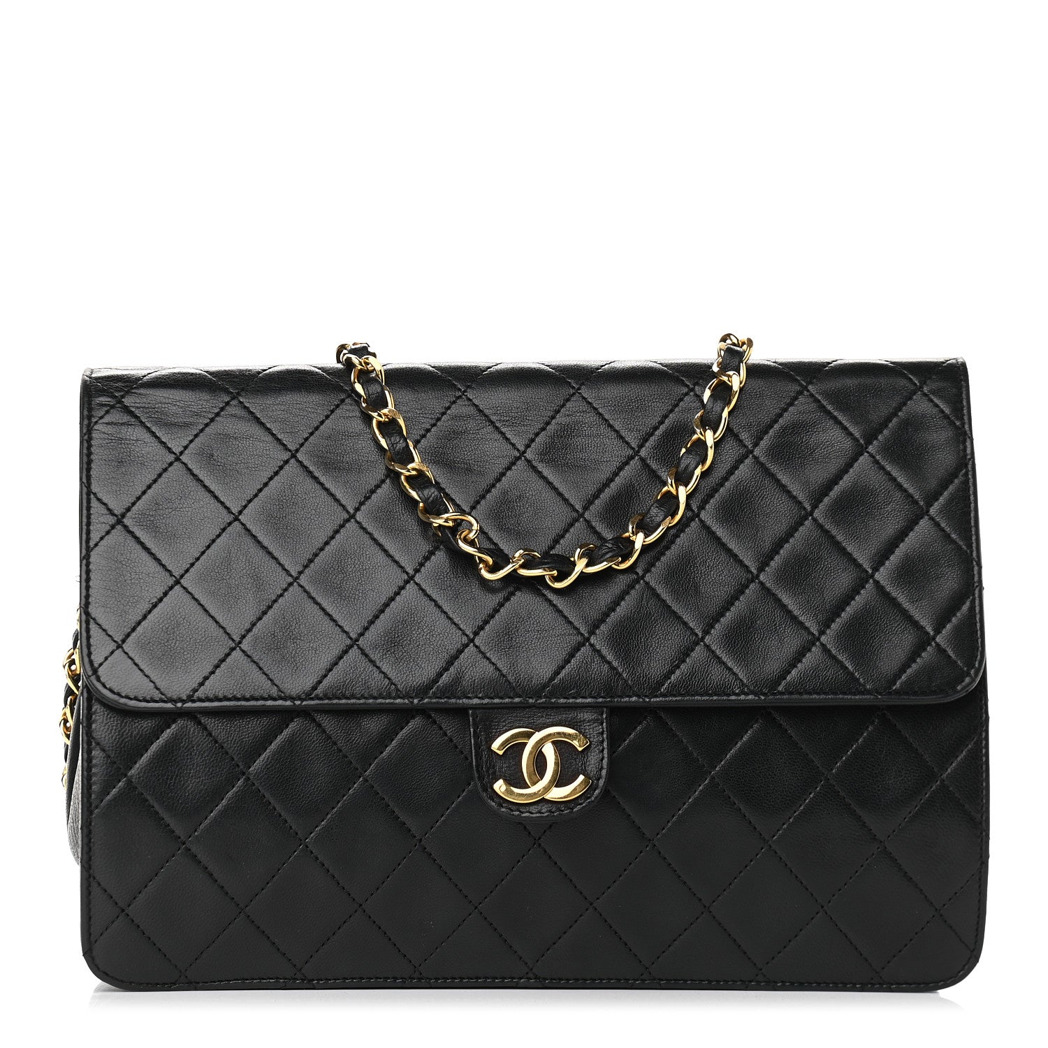Chanel Lambskin Quilted Medium Single Flap Black 1 of 8