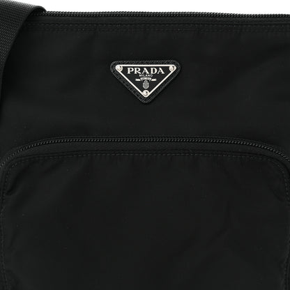 Prada Tessuto Nylon Saffiano Flat Messenger Bag Black 8 of 10