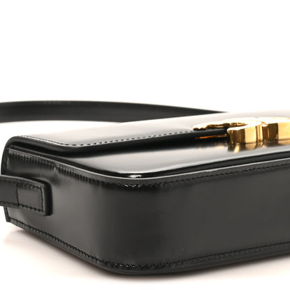 Celine Shiny Calfskin Triomphe Shoulder Bag Black 8 of 9