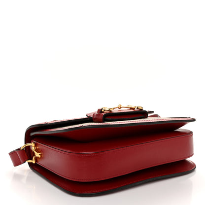 Gucci GG Supreme Monogram Azalea Calfskin Horsebit 1955 Shoulder Bag Beige Ebony New Cherry Red 4 of 12