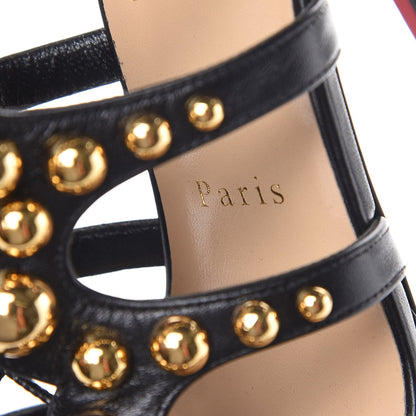 Christian Louboutin Kid Amazoutiful 120 Lace Up Sandals 39 Black/Gold 8 of 8