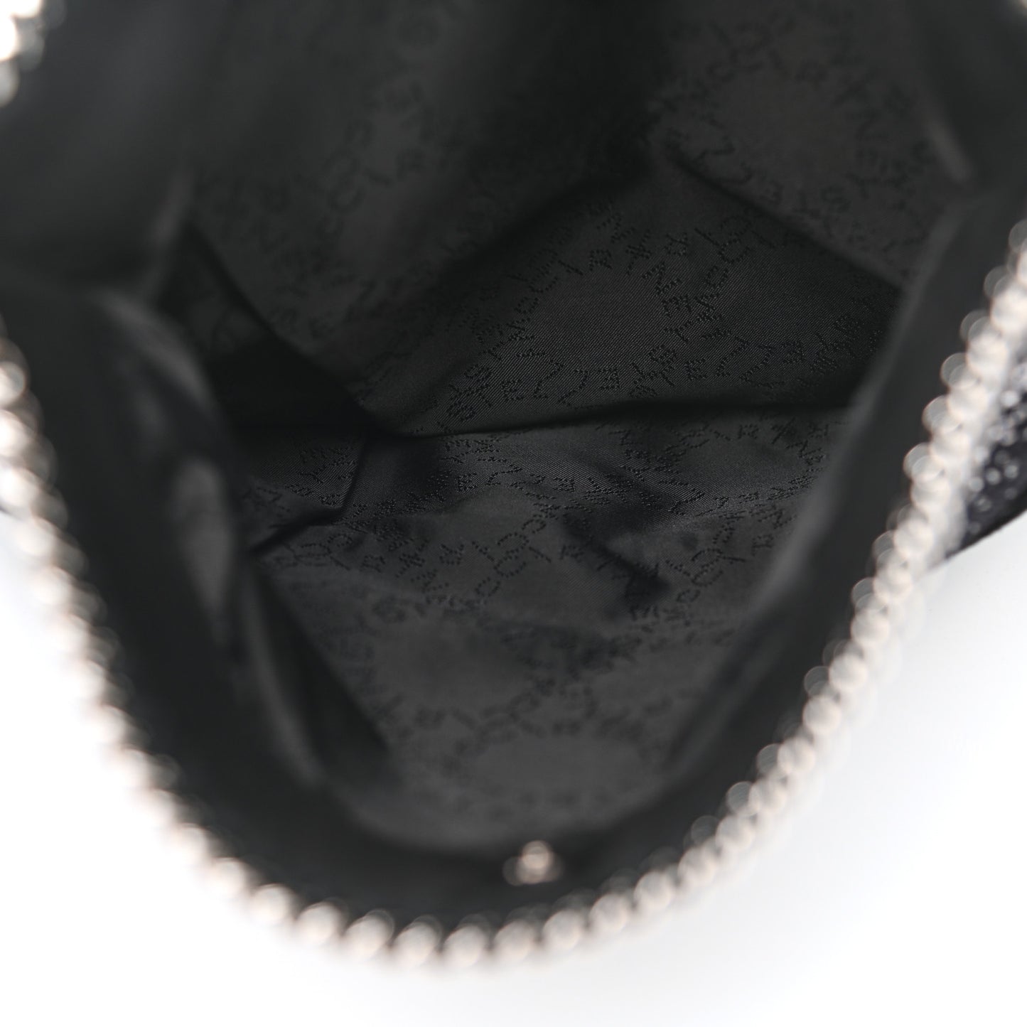 Sequin Falabella Fold Over Clutch Black