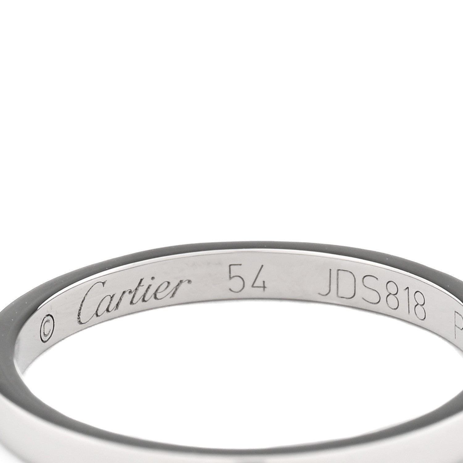 Cartier Platinum 2mm Ballerine Wedding Band Ring 54 6.75 4 of 5