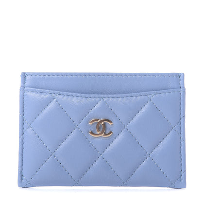 Chanel Lambskin Quilted Card Holder Light Blue 1 of 11