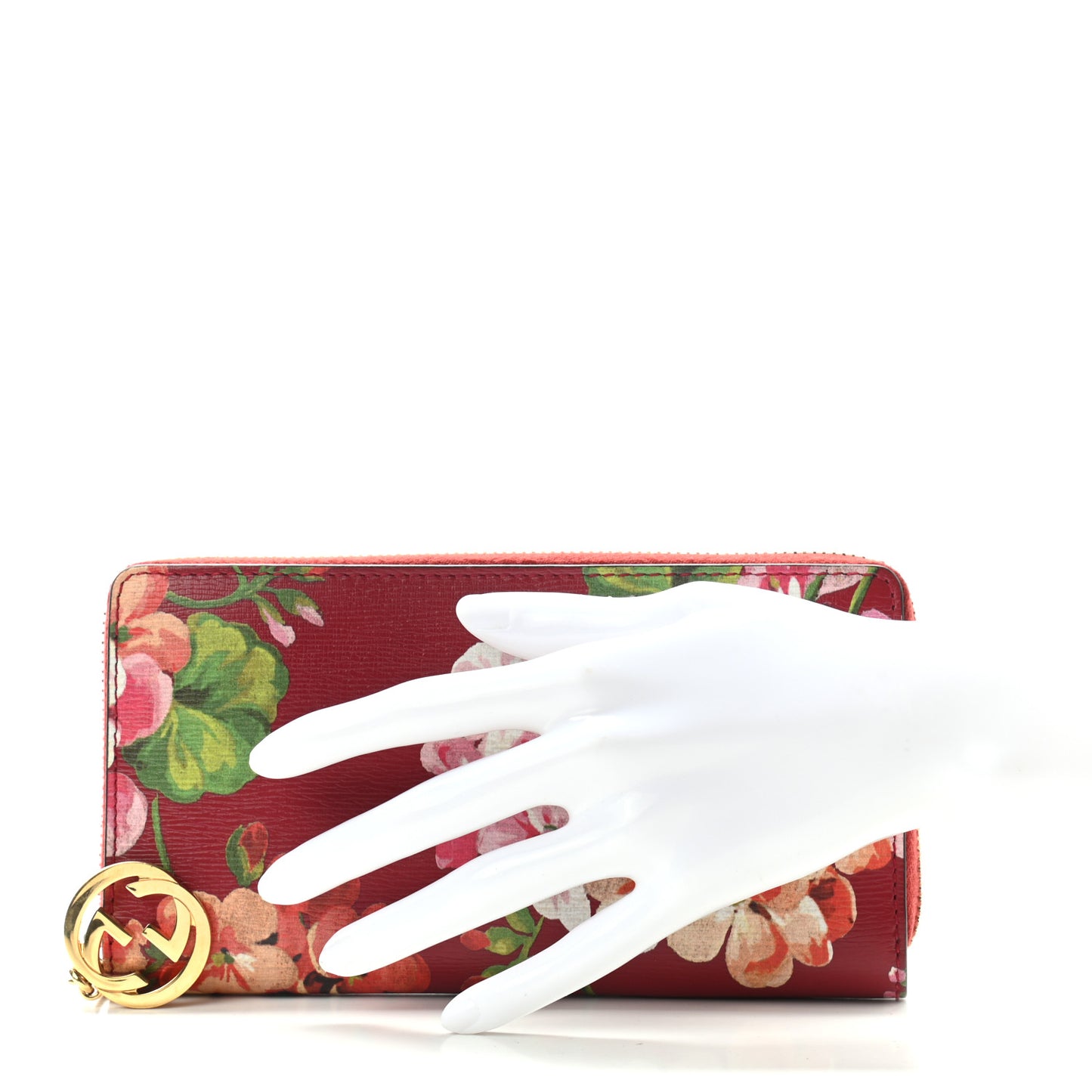 Calfskin Blooms Print Icon Zip Around Wallet Romantic Cherry Multicolor