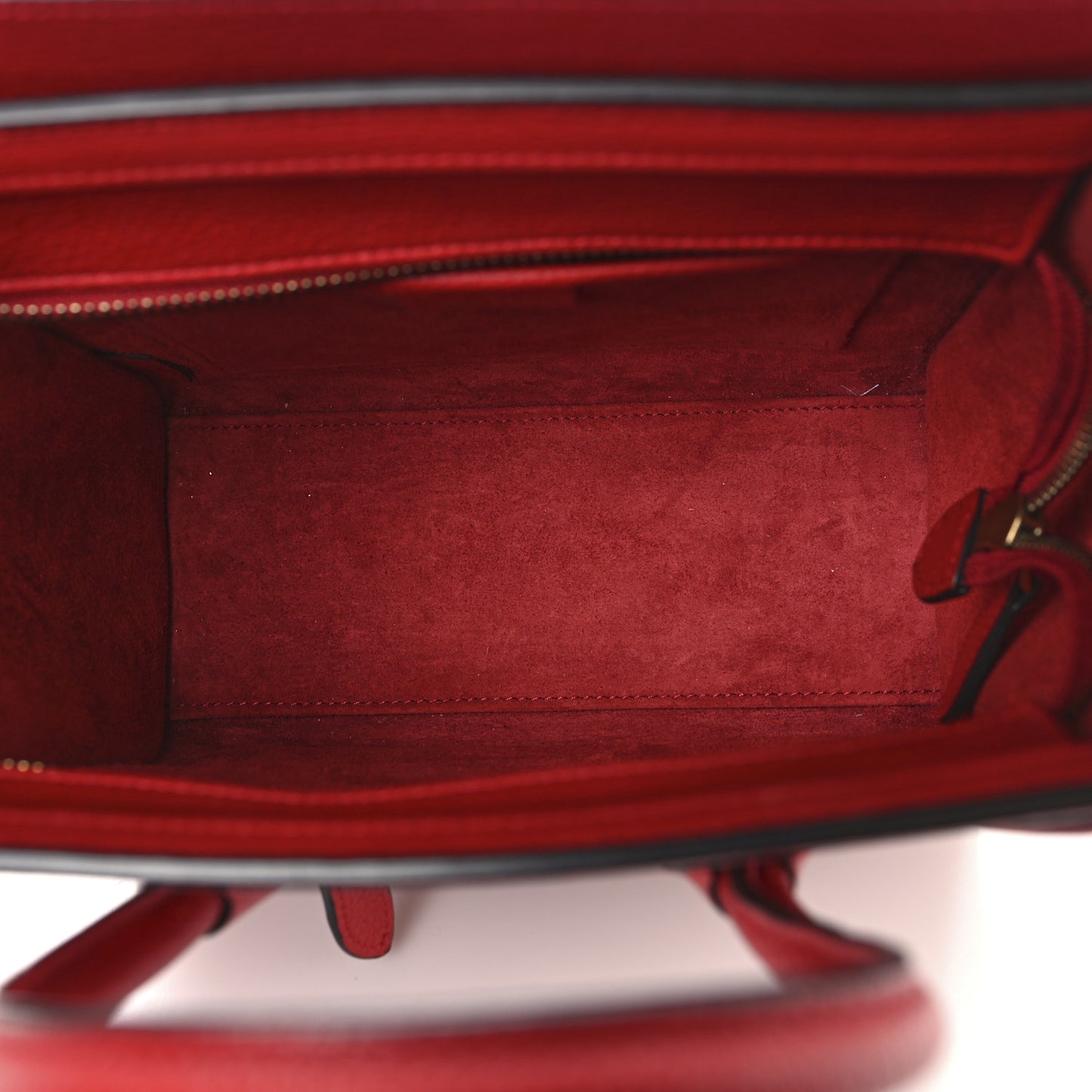 Drummed Calfskin Nano Luggage Red