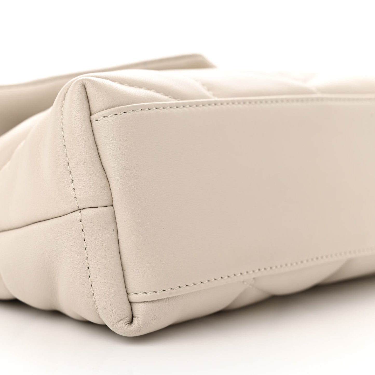 Lambskin Quilted Toy Loulou Puffer Monogram Chain Satchel Crema Soft