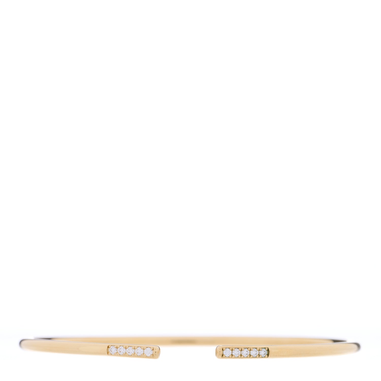Tiffany 18K Yellow Gold Diamond Metro Wire Bracelet 1 of 8