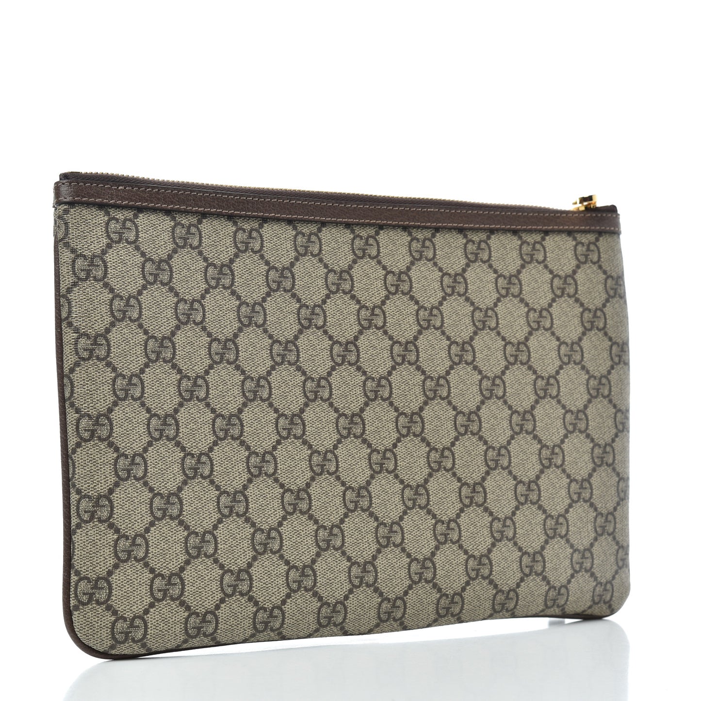 GG Supreme Monogram Large Ophidia Pouch Clutch Brown