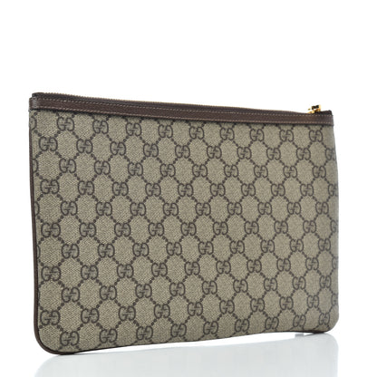 Gucci GG Supreme Monogram Large Ophidia Pouch Clutch Brown 3 of 7