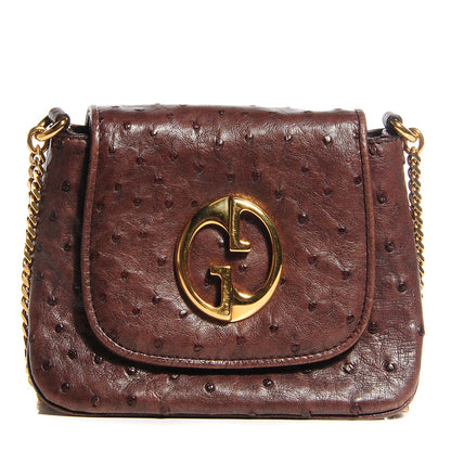 Gucci Ostrich Small 1973 Chain Shoulder Bag 1 of 8