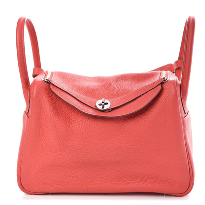 Hermes Taurillon Clemence Lindy 30 Rouge Pivoine 1 of 11
