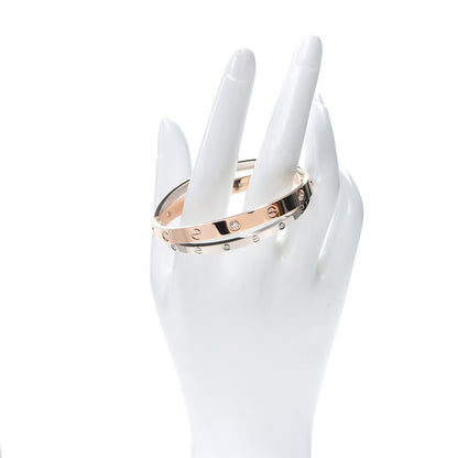 Cartier 18K Pink White Gold 12 Diamond Double LOVE Bracelet 16 2 of 5