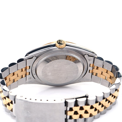 Rolex Stainless Steel 18K Yellow Gold Diamond 36mm Oyster Perpetual Datejust Watch Champagne 16233 4 of 4