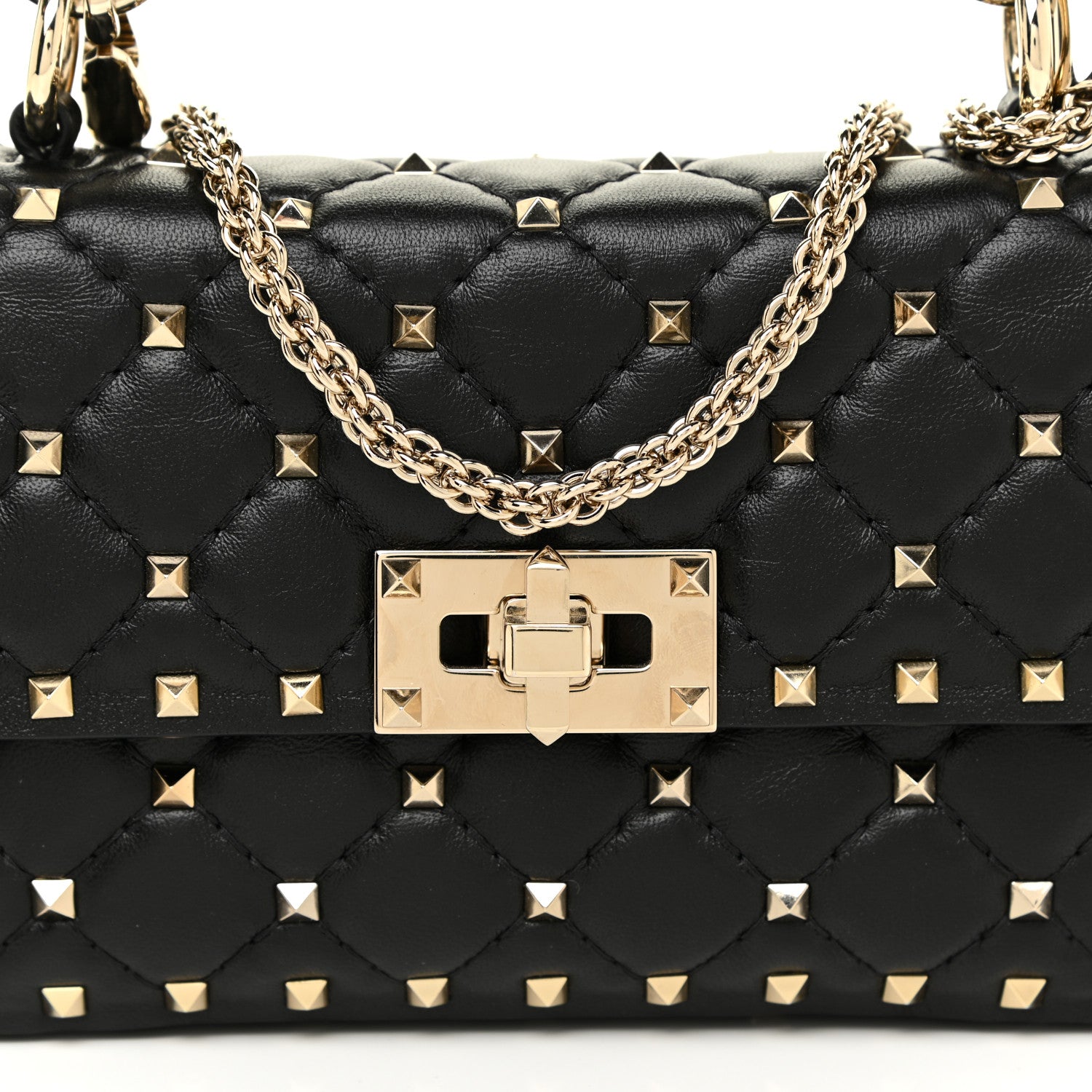 Valentino Garavani Lambskin Small Rockstud Spike Shoulder Bag Black 7 of 10