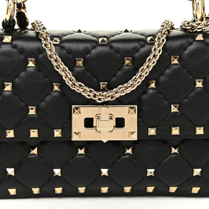 Valentino Garavani Lambskin Small Rockstud Spike Shoulder Bag Black 7 of 10