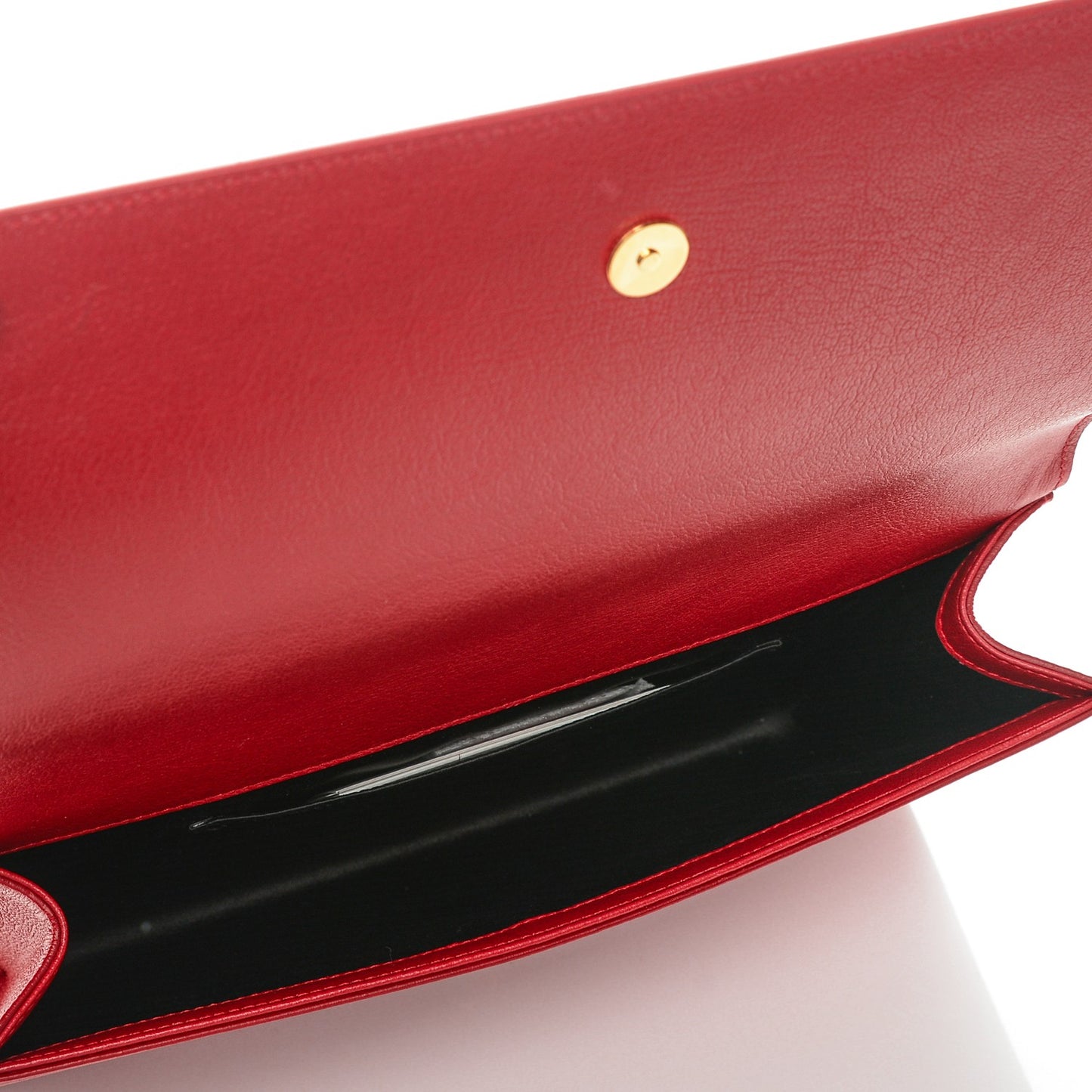Calfskin Monogram Large Belle De Jour Clutch Lipstick Red