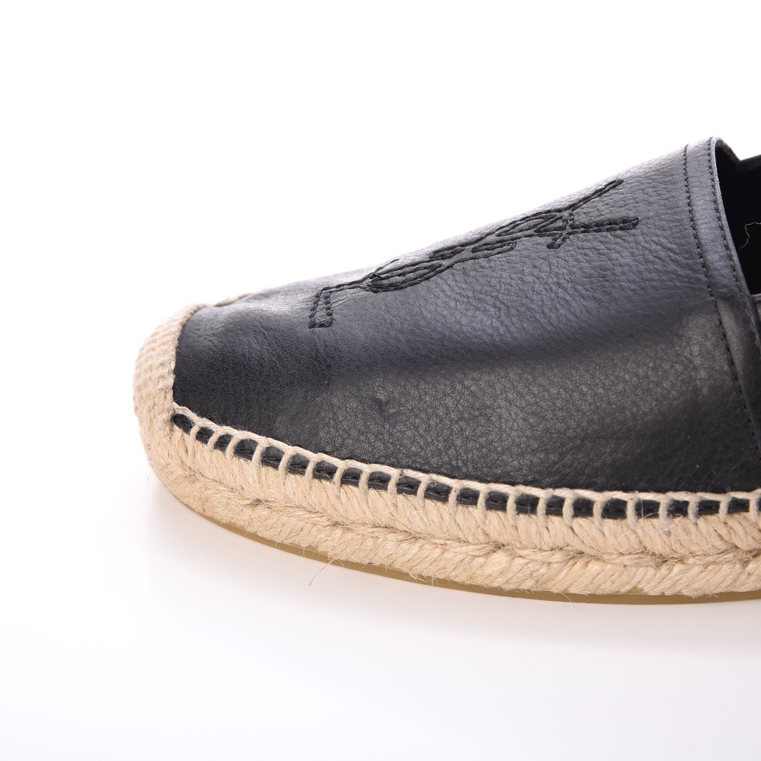 Saint Laurent Lambskin Monogram Espadrilles 39 Black 10 of 13