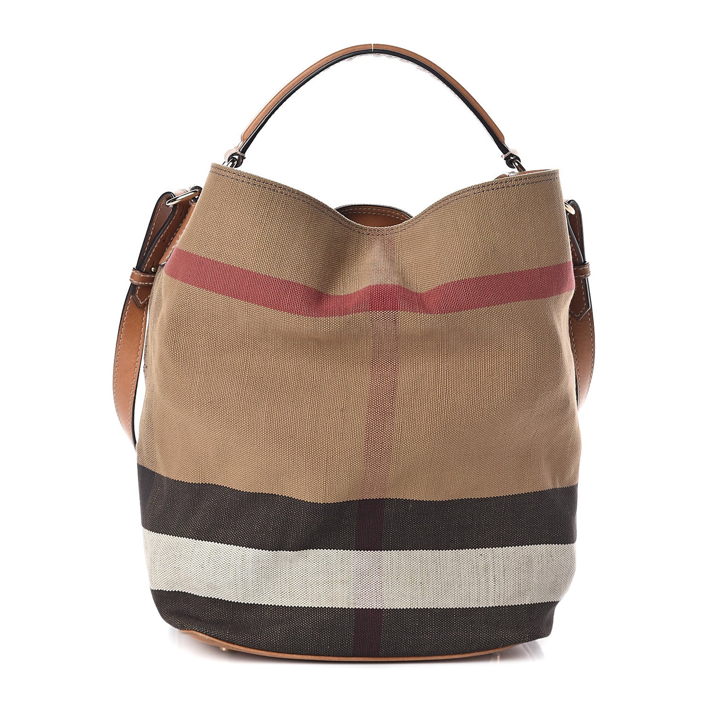 Canvas Mega Check Medium Ashby Hobo Saddle Brown