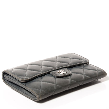 Chanel Lambskin Quilted Small Flap Wallet Grey 4 of 8