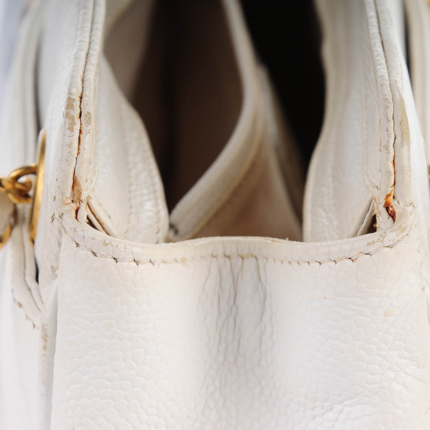 Caviar Shoulder Bag White