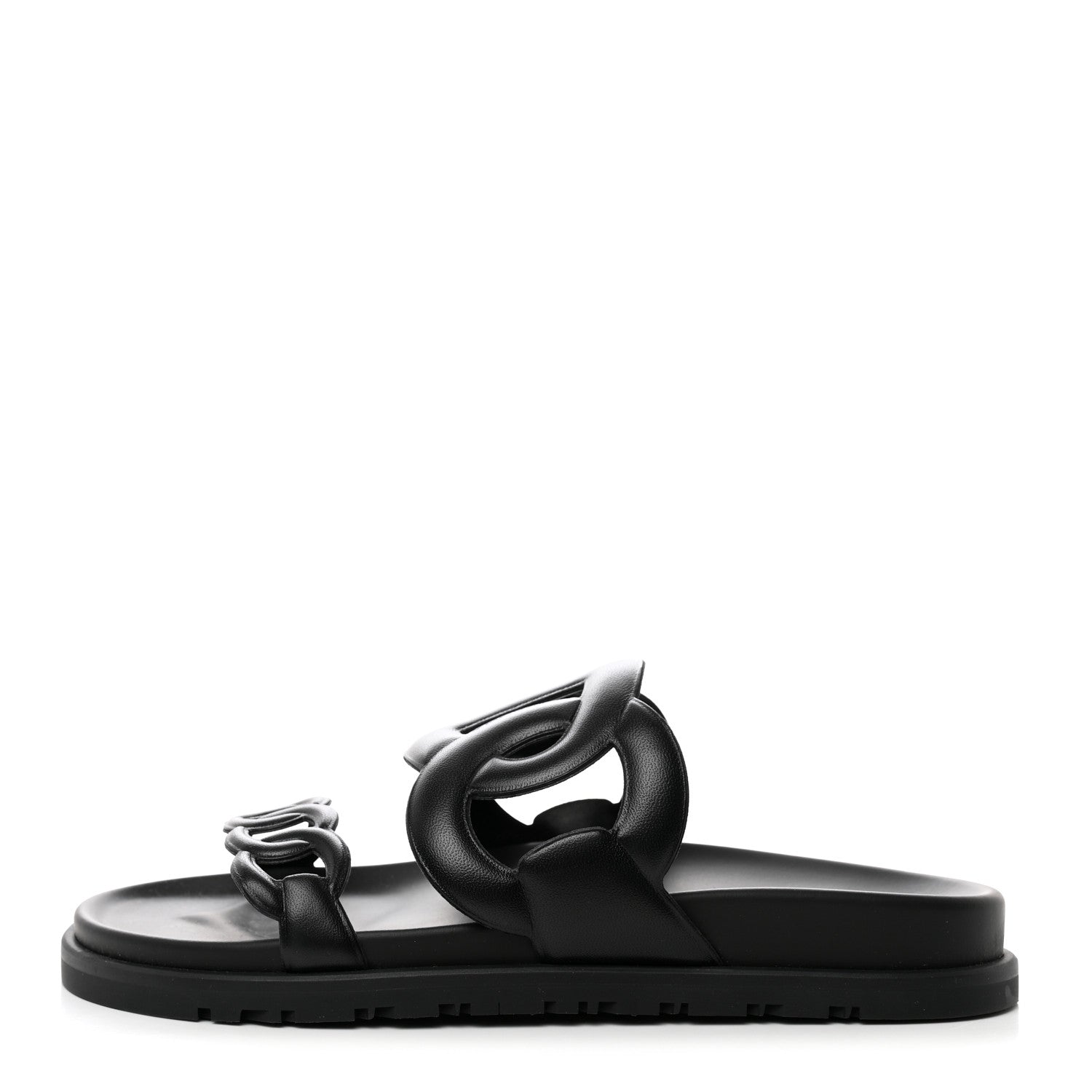 Hermes Nappa Extra Sandals 37 Black 1 of 9