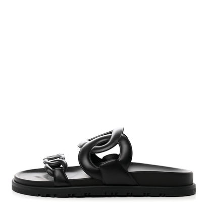 Hermes Nappa Extra Sandals 37 Black 1 of 9