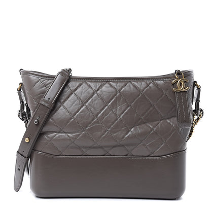 Chanel Aged Calfskin Quilted Medium Gabrielle Hobo Grey 1 of 9