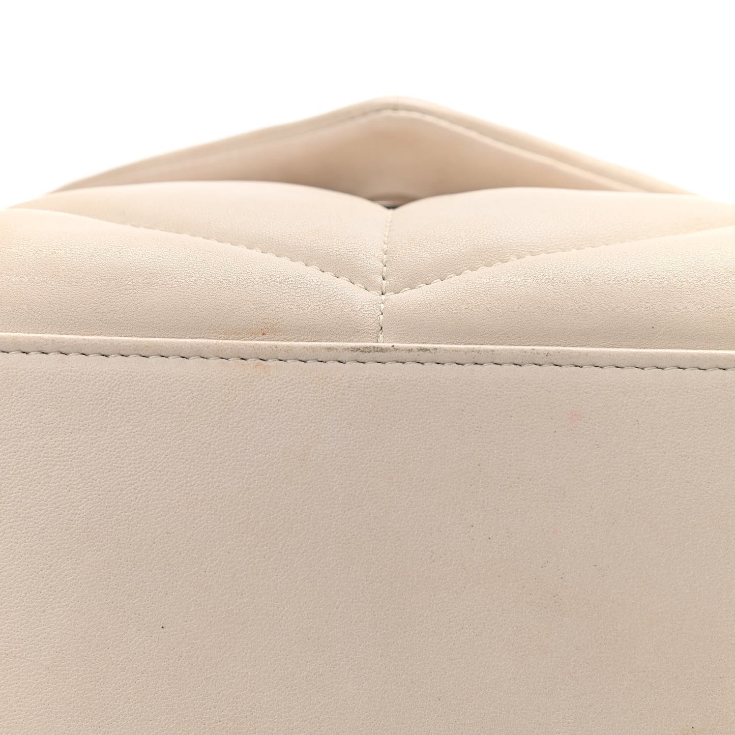 Lambskin Quilted Small Loulou Puffer Monogram Chain Satchel Blanc Vintage