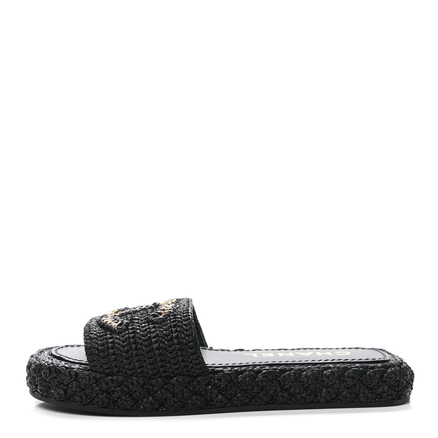 Chanel Cord Braided CC Mules 37 Black 1 of 9