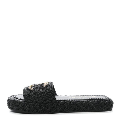Chanel Cord Braided CC Mules 37 Black 1 of 9