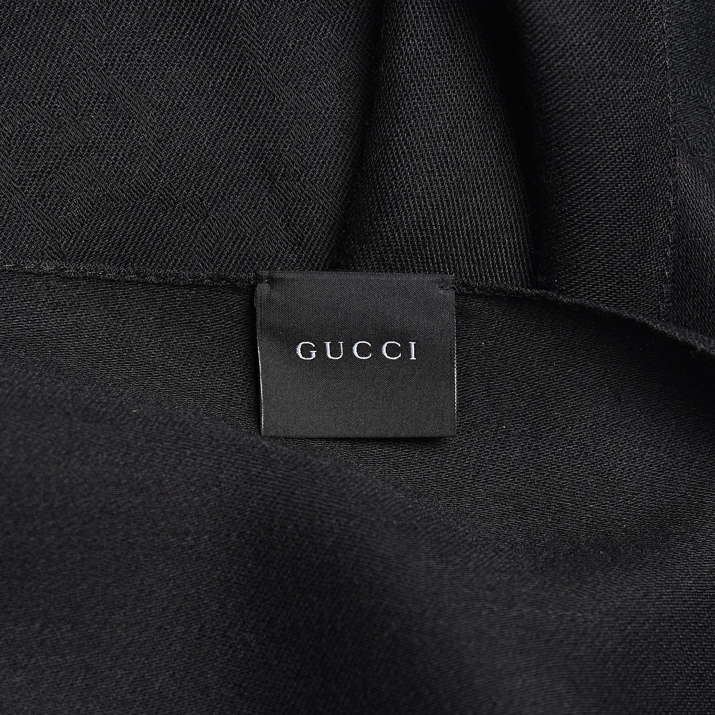 Wool Silk GG Monogram GGNat Scarf Black