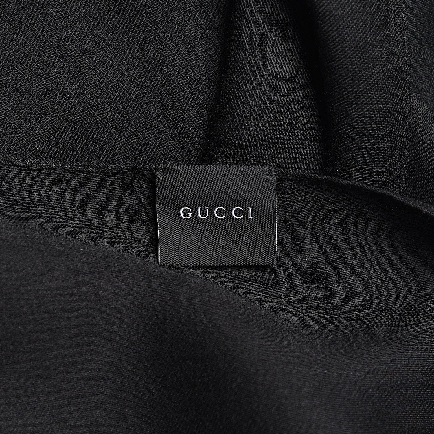 Gucci Wool Silk GG Monogram GGNat Scarf Black 4 of 4